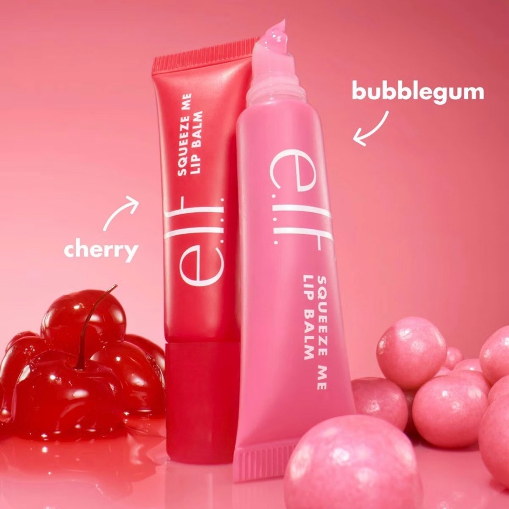 e.l.f. 2PC! Squeeze Me More Lip Balm Duo, Bubblegum💖/Cherry 🍒 BNIB! - Picture 6 of 16